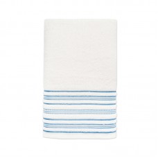 TOALHA DE BANHO MIDRA BRANCO BARRA AZUL 1/8 - 67X135CM