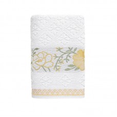 TOALHA DE BANHO YUNA BRANCO E AMARELO 1/8 - 70X135CM