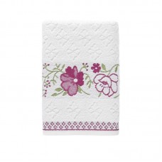 TOALHA DE BANHO YUNA BRANCO E ROSA 1/9 - 70X135CM